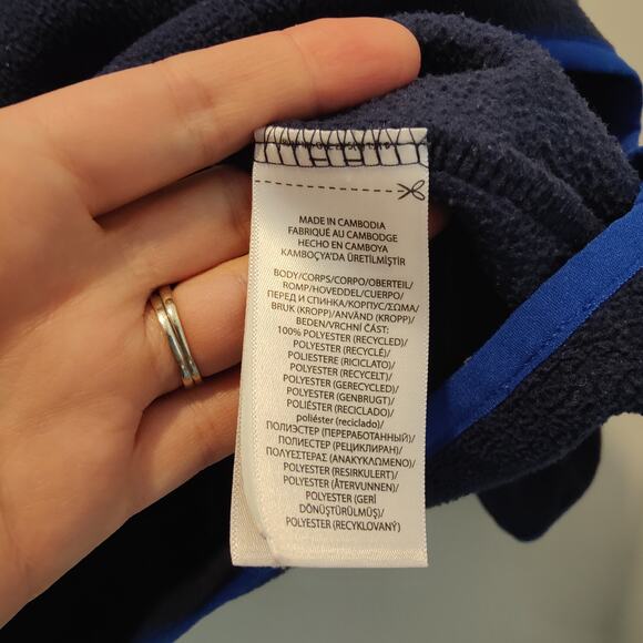 Polo Ralph Lauren Mens Sz S Navy Blue Fleece 1/4 Snap Pullover Jacket Colorblock - Picture 6 of 6